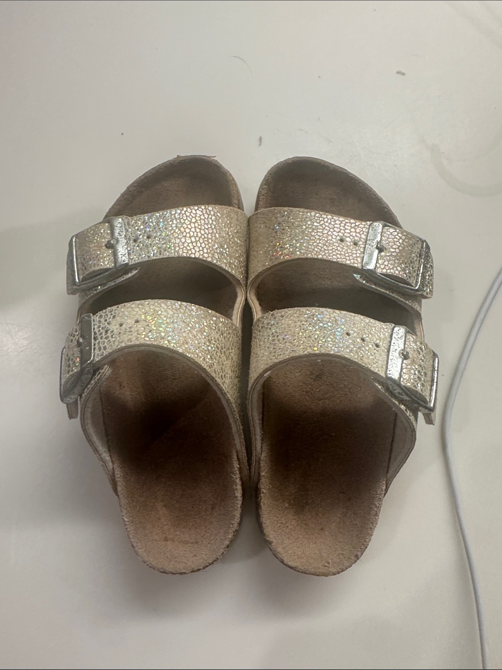 Birkenstock Kids Double-Buckle Glitter Sandals - Gold